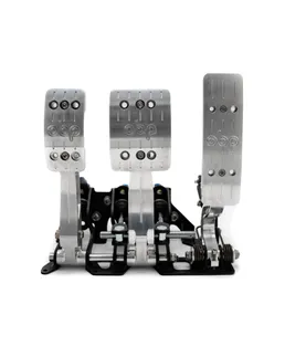 OBP Racing Series Pedal System - Silver / Floor Mount Bulkhead Fit 3 Pedal System.